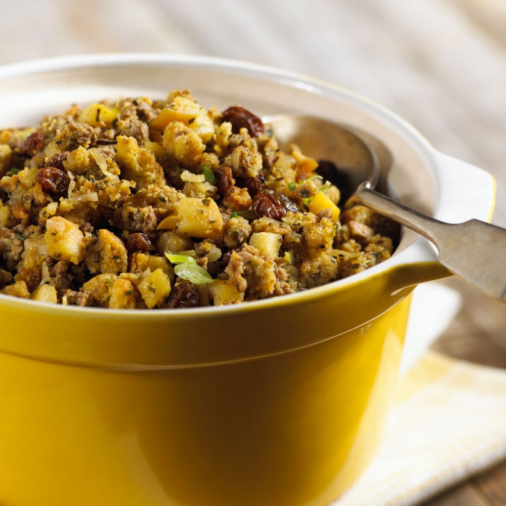 Dried-Fruit-&-Sausage-Stuffing - California Raisins