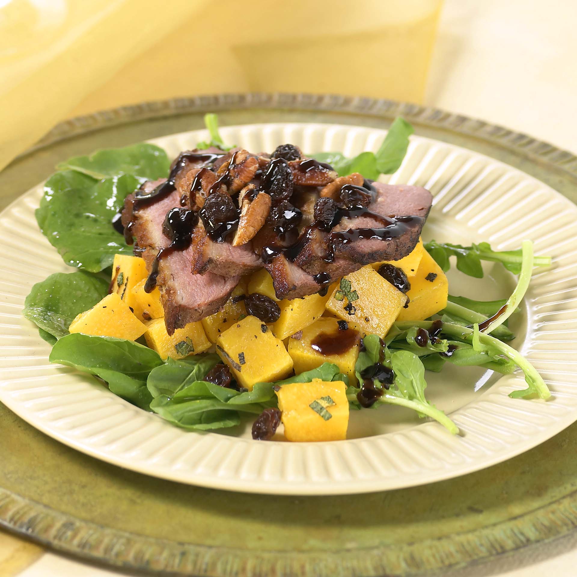 Butternut Balsamic Duck Salad - California Raisins
