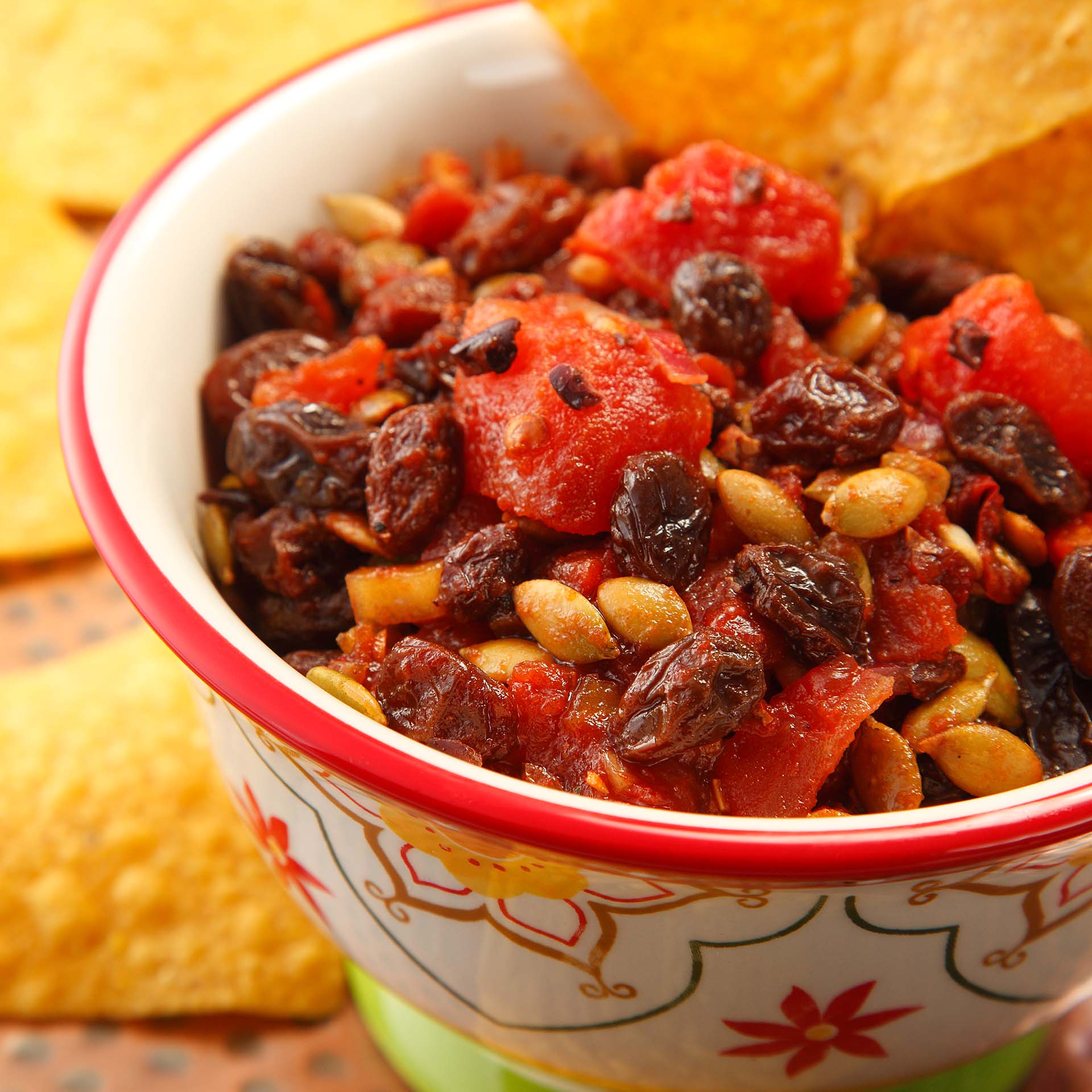 Fire Roasted Tomato, Raisin, and Cocoa Nib Salsa - California Raisins